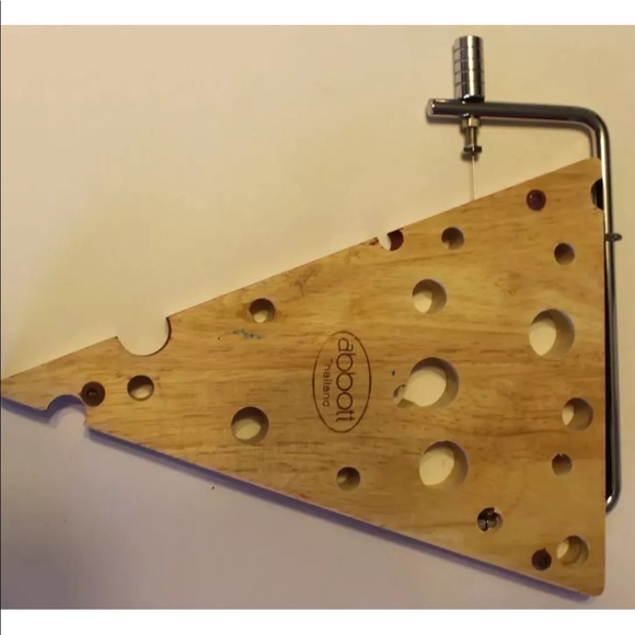 Abbott Wooden Cheese Cutter Mouse Like Design Hard Wood With Stainless Cutter - Picture 8 of 12